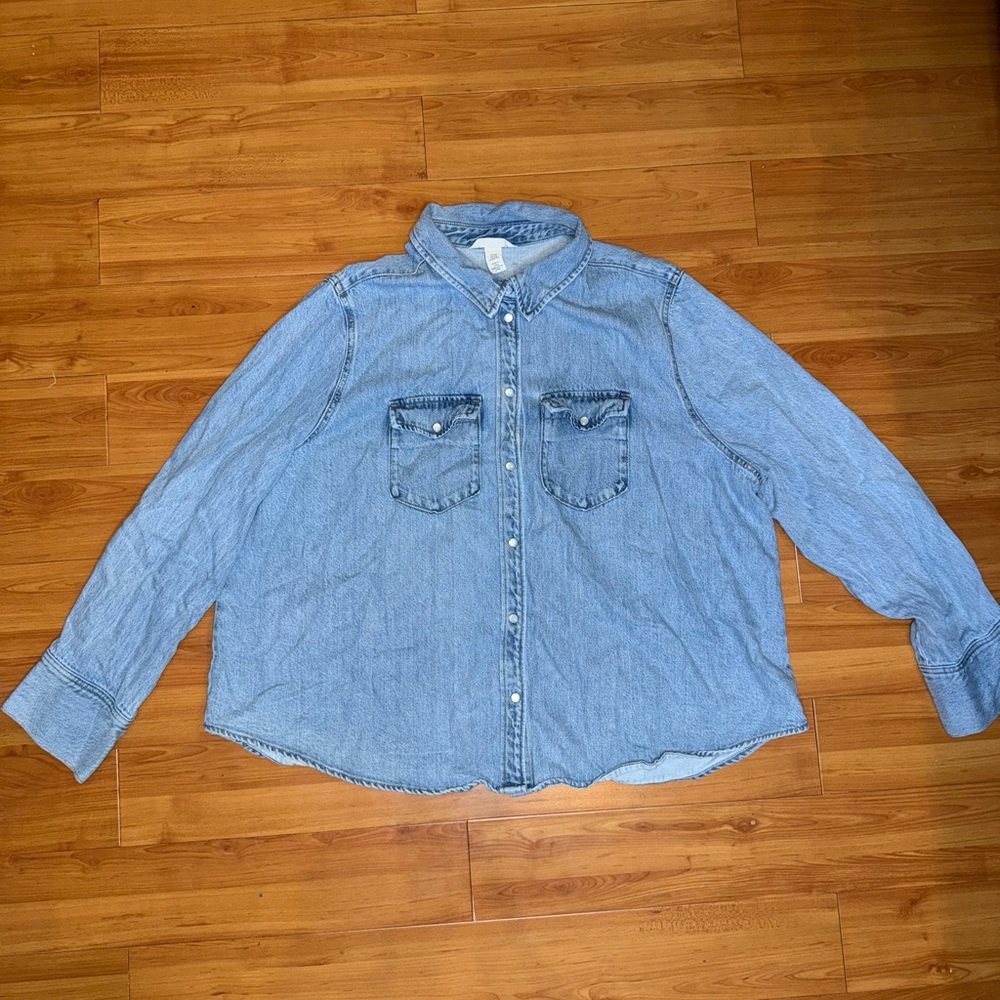 H&M Denim Button-Up Shirt XXL